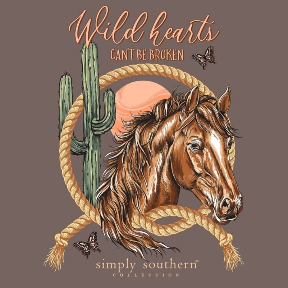 “Wild Hearts Can’t Be Broken” Simply Southern Long Sleeve T-Shirt Size 2XL - Picture 3 of 3